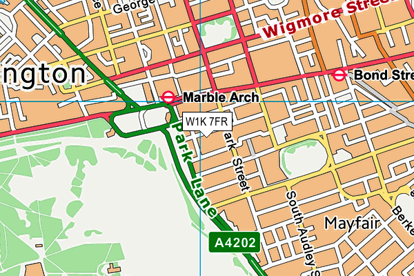 W1K 7FR map - OS VectorMap District (Ordnance Survey)