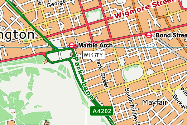 W1K 7FY map - OS VectorMap District (Ordnance Survey)