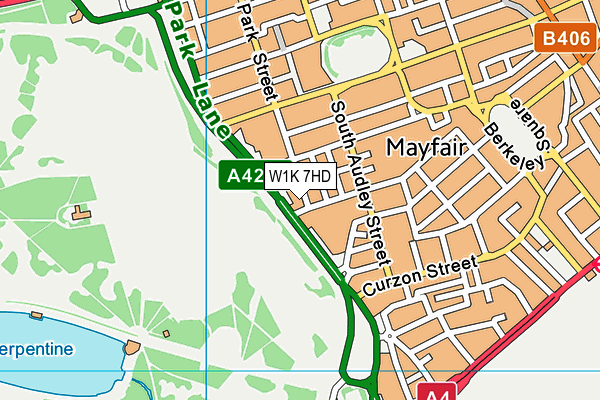 W1K 7HD map - OS VectorMap District (Ordnance Survey)