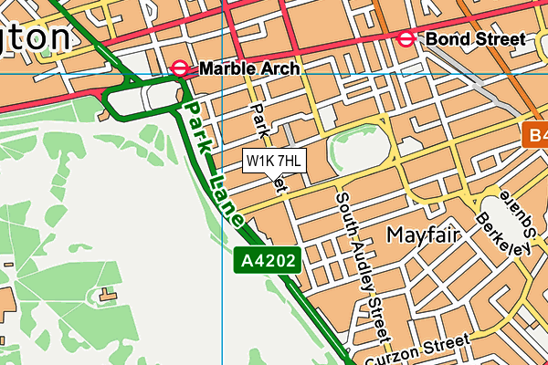 W1K 7HL map - OS VectorMap District (Ordnance Survey)