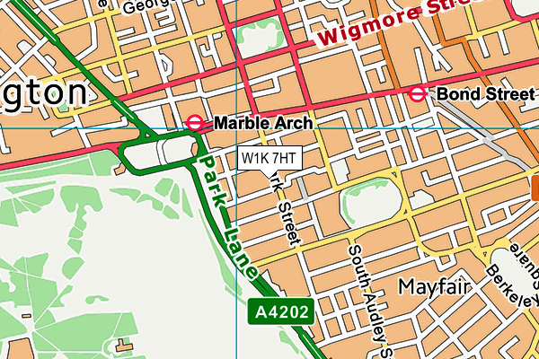 W1K 7HT map - OS VectorMap District (Ordnance Survey)