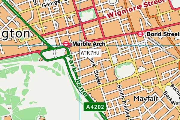 W1K 7HU map - OS VectorMap District (Ordnance Survey)