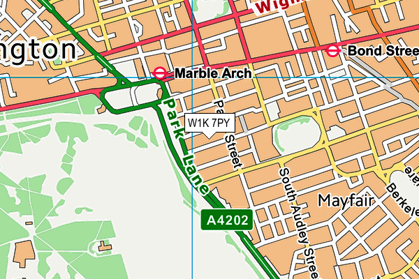 W1K 7PY map - OS VectorMap District (Ordnance Survey)