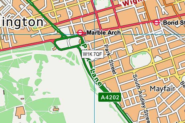 W1K 7QF map - OS VectorMap District (Ordnance Survey)