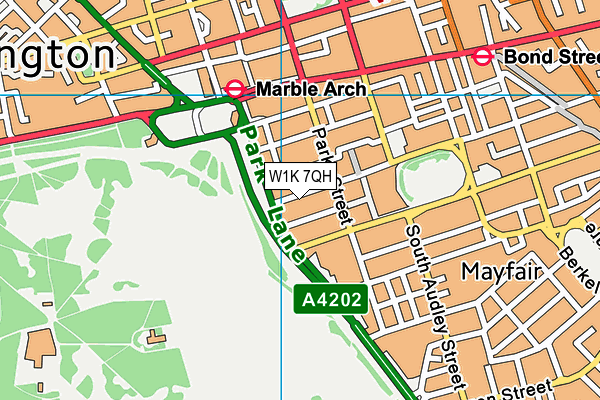 W1K 7QH map - OS VectorMap District (Ordnance Survey)