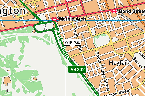 W1K 7QL map - OS VectorMap District (Ordnance Survey)