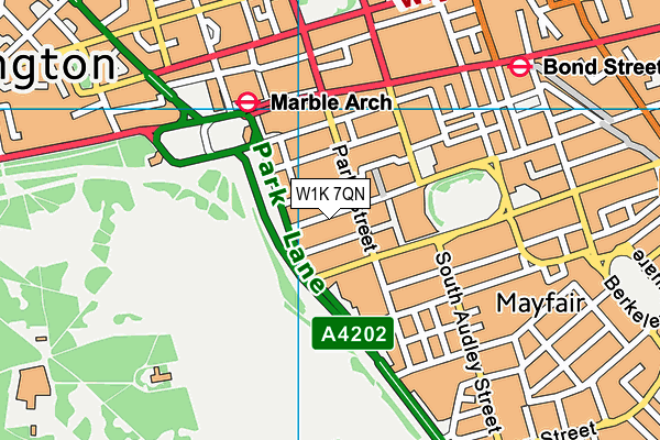 W1K 7QN map - OS VectorMap District (Ordnance Survey)