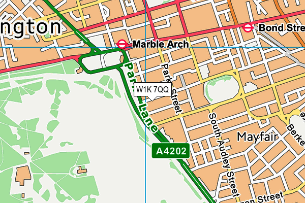 W1K 7QQ map - OS VectorMap District (Ordnance Survey)