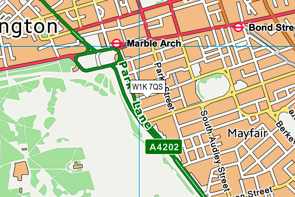 W1K 7QS map - OS VectorMap District (Ordnance Survey)