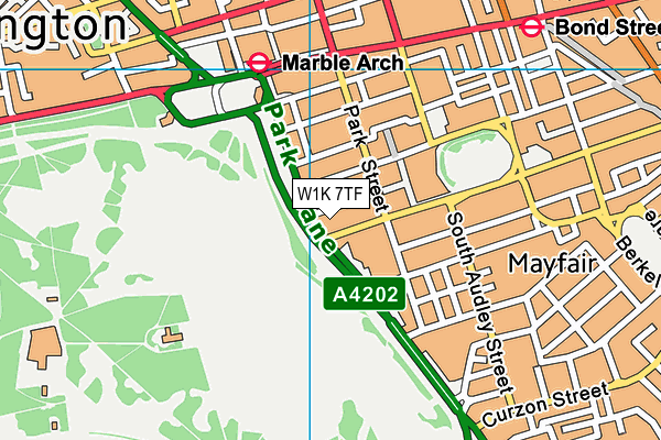 W1K 7TF map - OS VectorMap District (Ordnance Survey)