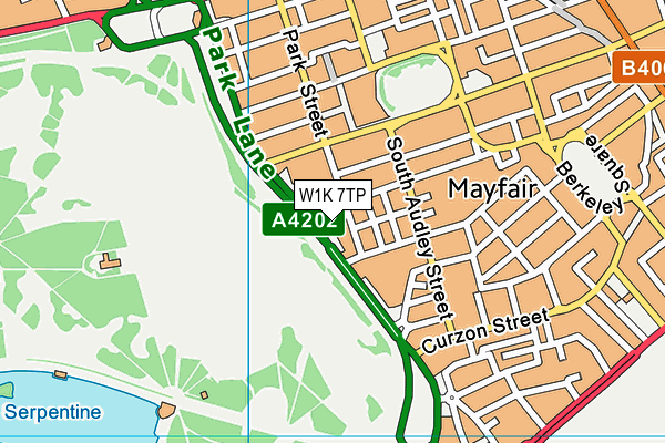 W1K 7TP map - OS VectorMap District (Ordnance Survey)