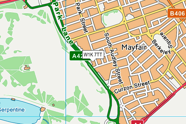W1K 7TT map - OS VectorMap District (Ordnance Survey)