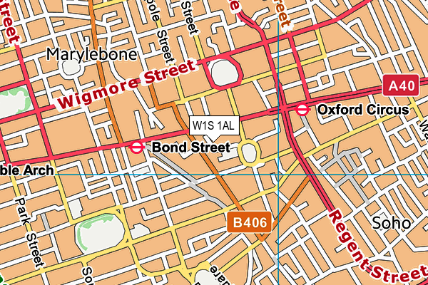 W1S 1AL map - OS VectorMap District (Ordnance Survey)