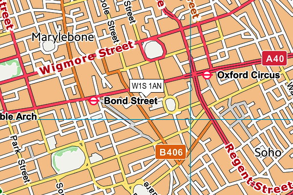 W1S 1AN map - OS VectorMap District (Ordnance Survey)