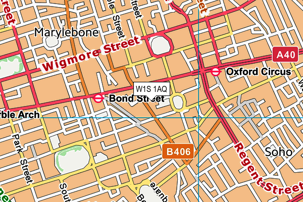 W1S 1AQ map - OS VectorMap District (Ordnance Survey)