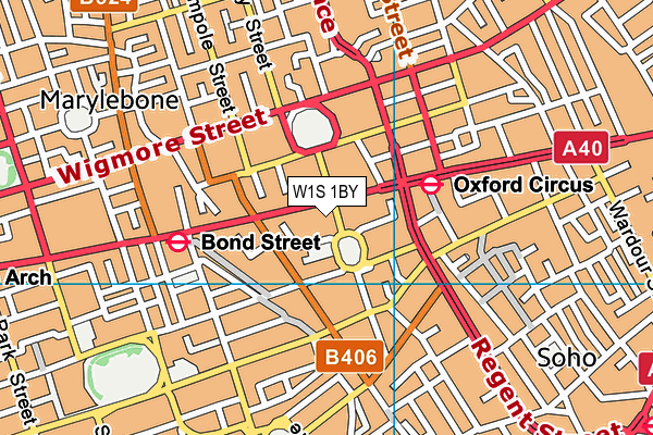 W1S 1BY map - OS VectorMap District (Ordnance Survey)