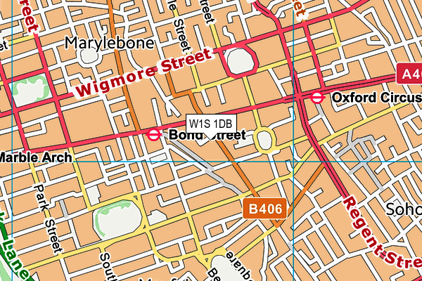 W1S 1DB map - OS VectorMap District (Ordnance Survey)