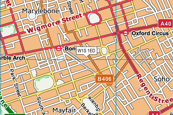 W1S 1ED map - OS VectorMap District (Ordnance Survey)