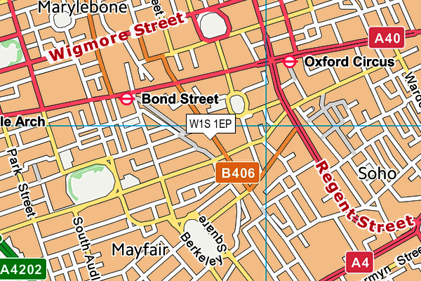 W1S 1EP map - OS VectorMap District (Ordnance Survey)