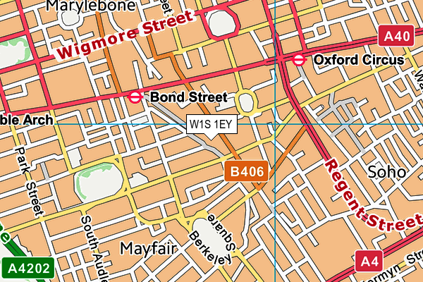 W1S 1EY map - OS VectorMap District (Ordnance Survey)