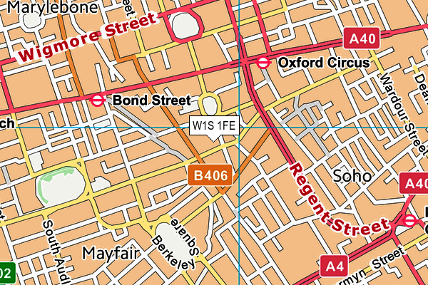 W1S 1FE map - OS VectorMap District (Ordnance Survey)