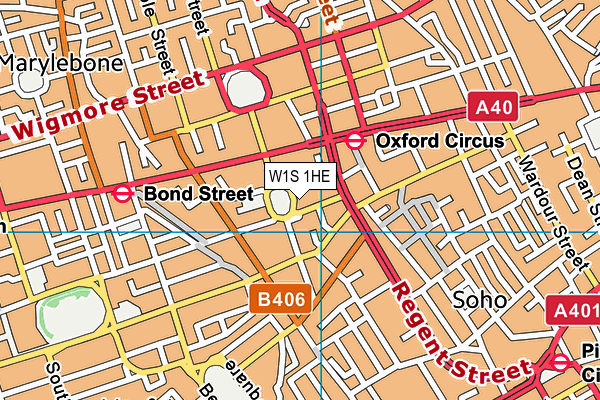 W1S 1HE map - OS VectorMap District (Ordnance Survey)
