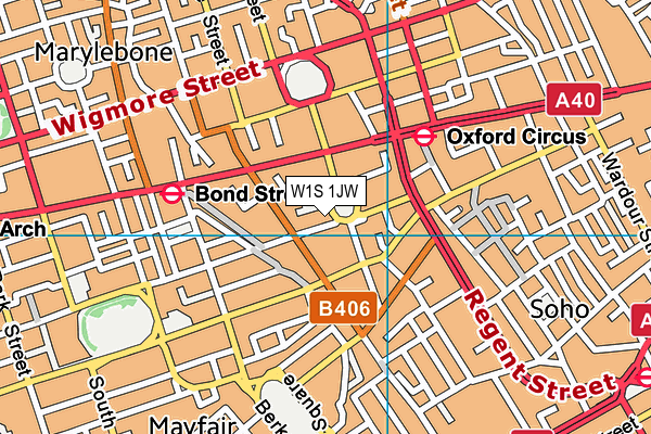 W1S 1JW map - OS VectorMap District (Ordnance Survey)