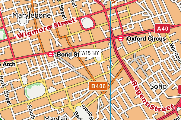 W1S 1JY map - OS VectorMap District (Ordnance Survey)