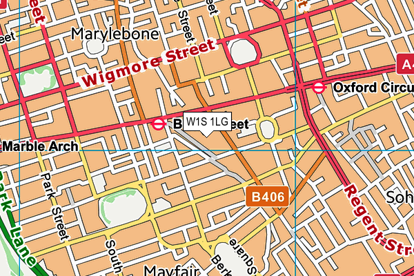 W1S 1LG map - OS VectorMap District (Ordnance Survey)