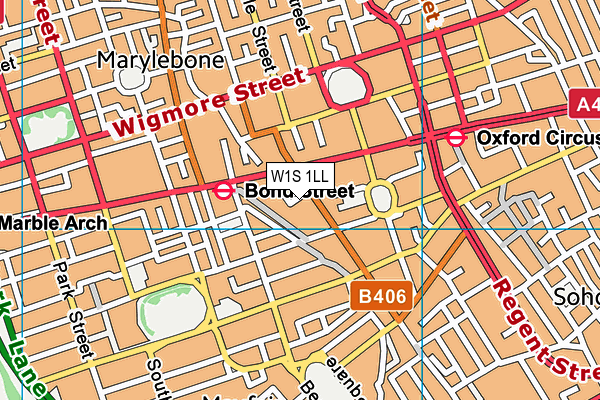 W1S 1LL map - OS VectorMap District (Ordnance Survey)