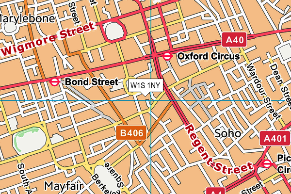 W1S 1NY map - OS VectorMap District (Ordnance Survey)