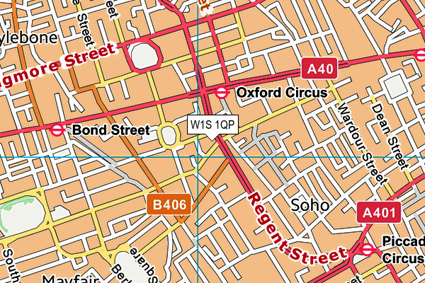 W1S 1QP map - OS VectorMap District (Ordnance Survey)
