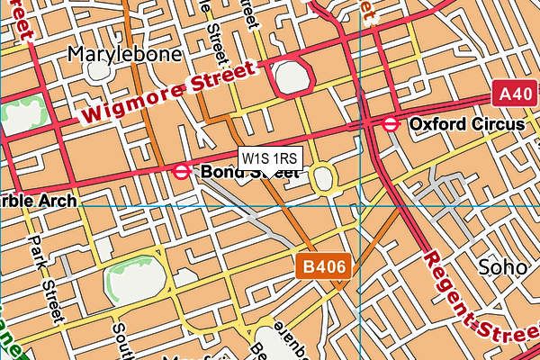 W1S 1RS map - OS VectorMap District (Ordnance Survey)