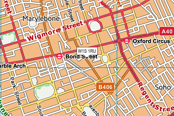 W1S 1RU map - OS VectorMap District (Ordnance Survey)