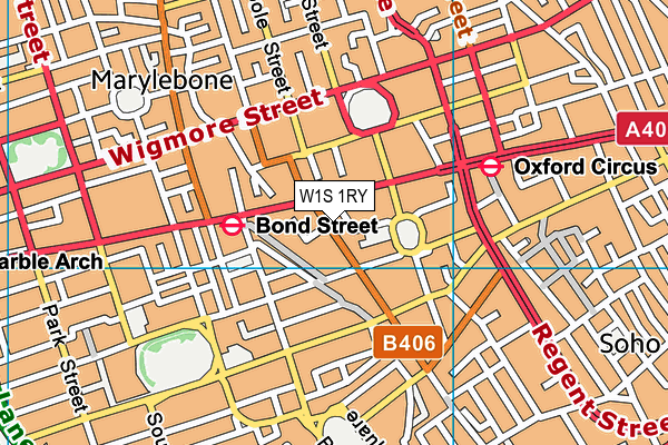 W1S 1RY map - OS VectorMap District (Ordnance Survey)