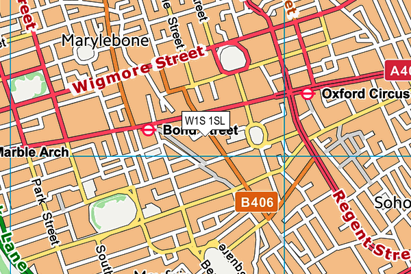 W1S 1SL map - OS VectorMap District (Ordnance Survey)