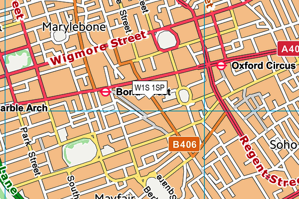 W1S 1SP map - OS VectorMap District (Ordnance Survey)