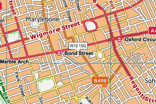 W1S 1SQ map - OS VectorMap District (Ordnance Survey)