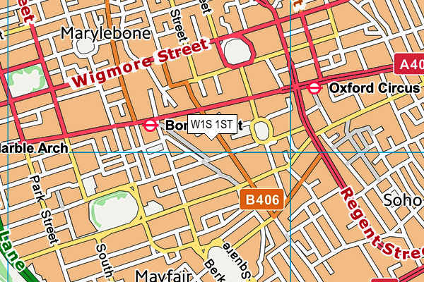 W1S 1ST map - OS VectorMap District (Ordnance Survey)