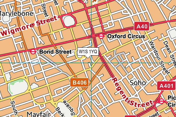 W1S 1YQ map - OS VectorMap District (Ordnance Survey)