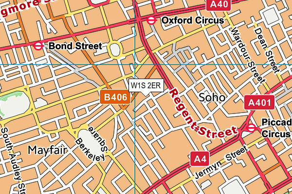 W1S 2ER map - OS VectorMap District (Ordnance Survey)