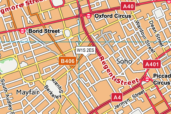 W1S 2ES map - OS VectorMap District (Ordnance Survey)