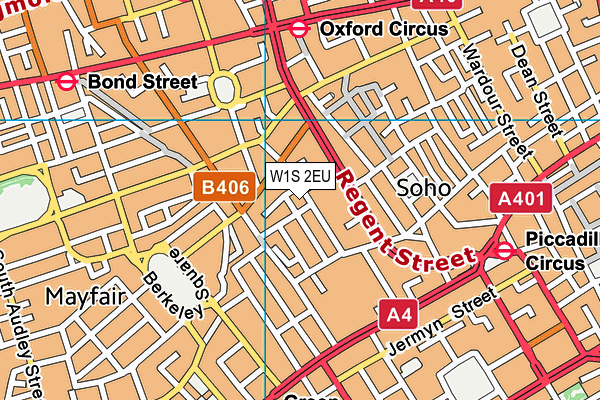 W1S 2EU map - OS VectorMap District (Ordnance Survey)