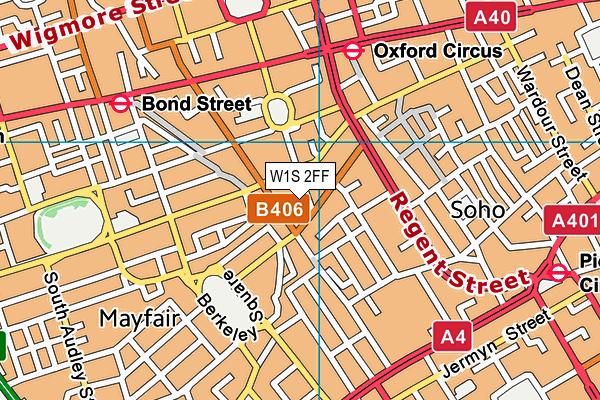 W1S 2FF map - OS VectorMap District (Ordnance Survey)