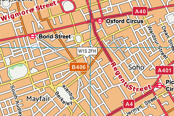 W1S 2FH map - OS VectorMap District (Ordnance Survey)