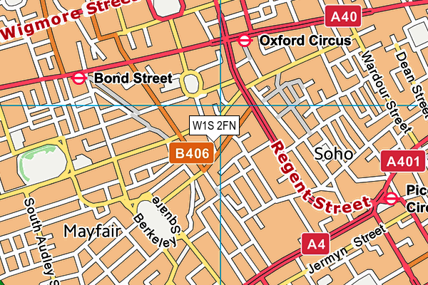 W1S 2FN map - OS VectorMap District (Ordnance Survey)