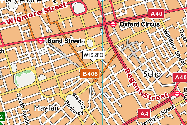 W1S 2FQ map - OS VectorMap District (Ordnance Survey)