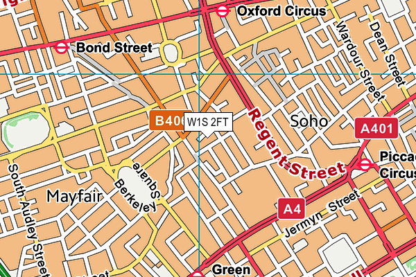 W1S 2FT map - OS VectorMap District (Ordnance Survey)