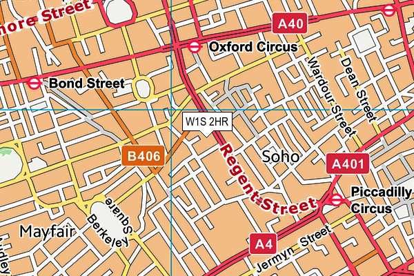 W1S 2HR map - OS VectorMap District (Ordnance Survey)