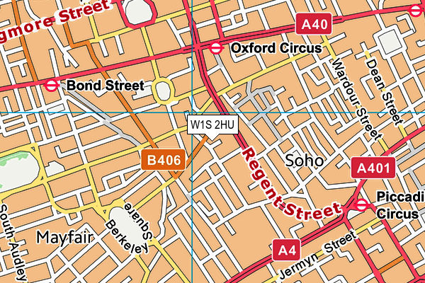 W1S 2HU map - OS VectorMap District (Ordnance Survey)